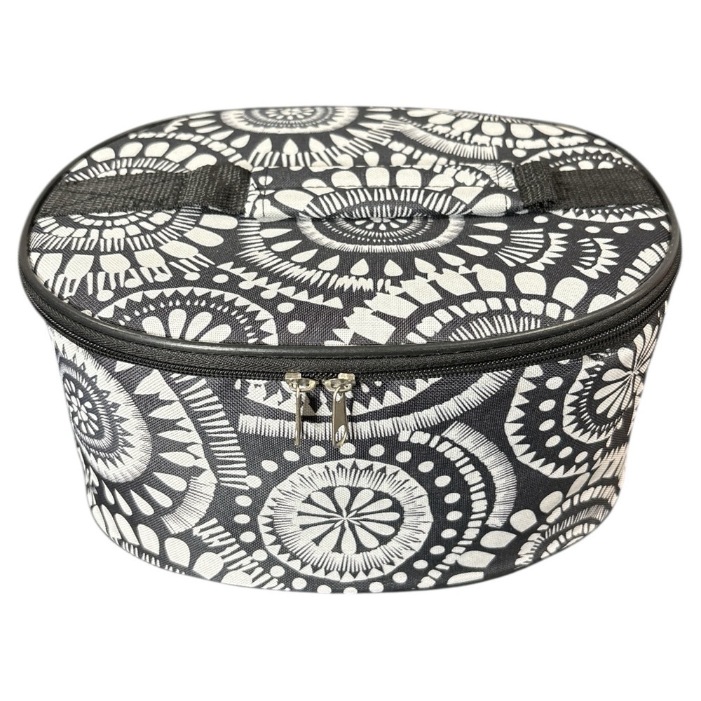 Black & White Mandala Insulated Cooler Lunch Bag EUC